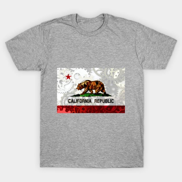 Flag of California - Gears T-Shirt by DrPen